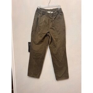 Rebecca Malone Olive Green Cotton Blend Elastic Waist Casual Pants Women's‎